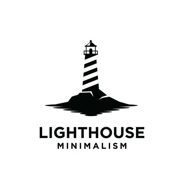 Vector illustration of vintage premium minimalism lighthouse vector design