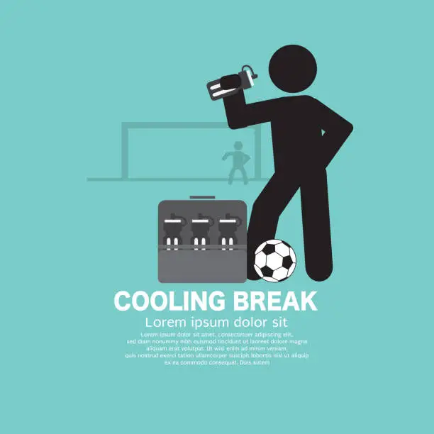 Vector illustration of Cooling Break Football Black icon Symbol Vector Illustration.