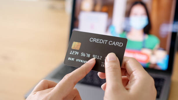 istock Credit card making e-bank online payment 1313410958