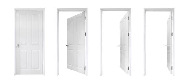 istock white open and closed doors with doorframe isolated on white background 1313412731