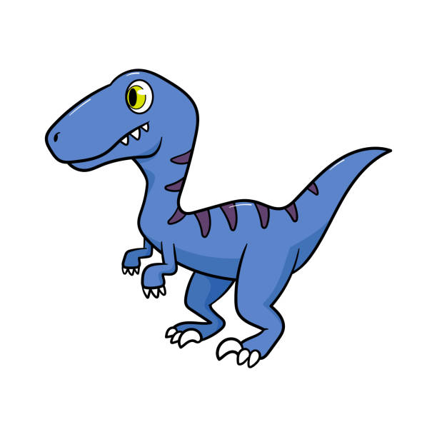 Cartoon Velociraptor Dinosaur Vector Illustration Cartoon Velociraptor Dinosaur Vector Illustration raptor dinosaur stock illustrations