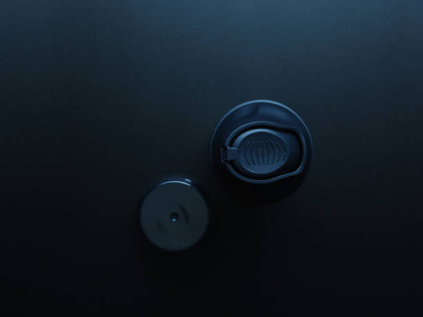 istock Shaving foam bottle on dark background. 1313415990