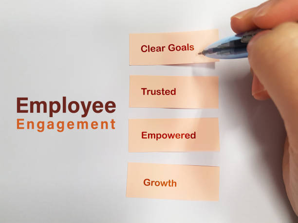 Methods for Employee Engagement: Clear Goals, Trusted, Empowered, Growth Methods for Employee Engagement: Clear Goals, Trusted, Empowered, Growth employee engagement stock pictures, royalty-free photos & images