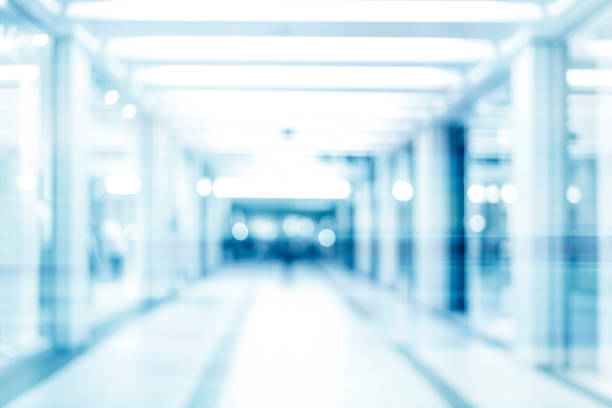istock Covid-19 restrictions. Empty Blur store with bokeh background. 1313419351