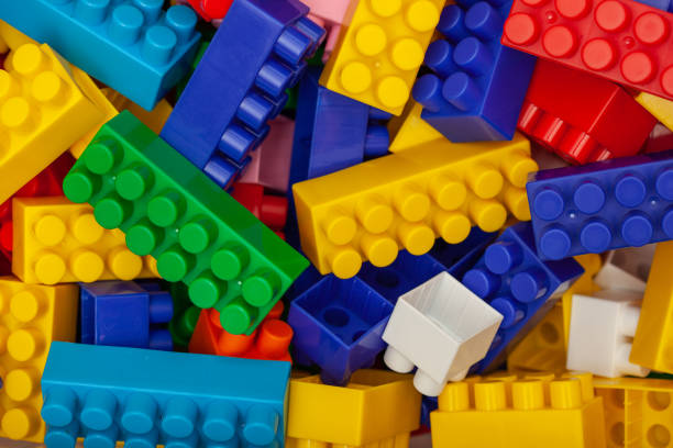istock A colorful constructor set for children which lies on the plastic container 1313419367