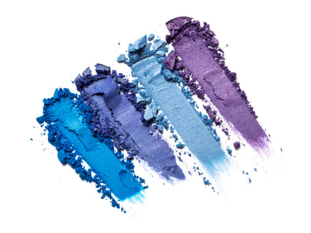 istock Broken shiny bright color eyeshadow as samples of cosmetic 1313420247