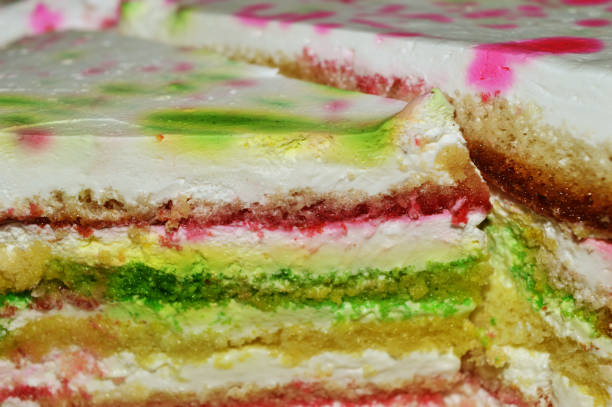 torta arcobaleno - cake multi colored layered photography foto e immagini stock