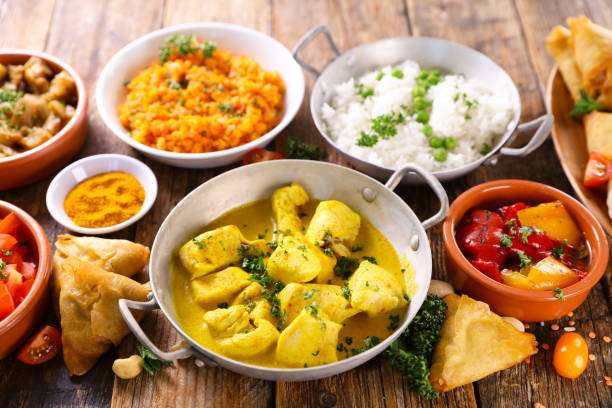 istock assorted of indian food- top view 1313425917