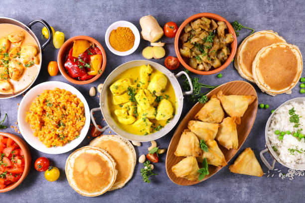 istock assorted of indian food- top view 1313425922