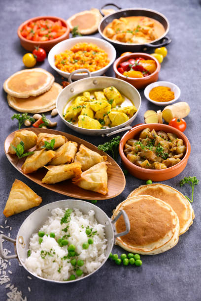 istock assorted of indian food- top view 1313425924