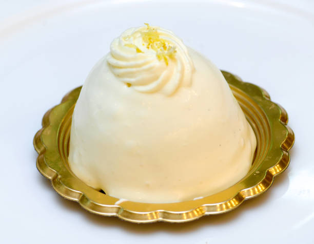 delizia al limone cake typical of the area of southern Italy in the Campania region a sweet cake called delizia al limone typical of the area of southern Italy in the Campania region isolated on white background delizia al limone stock pictures, royalty-free photos & images