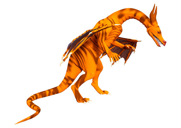 istock 3D illustration fantasy dragon on white 1313437658