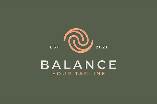 Abstract Spiral Balance Concept Branding Logo.