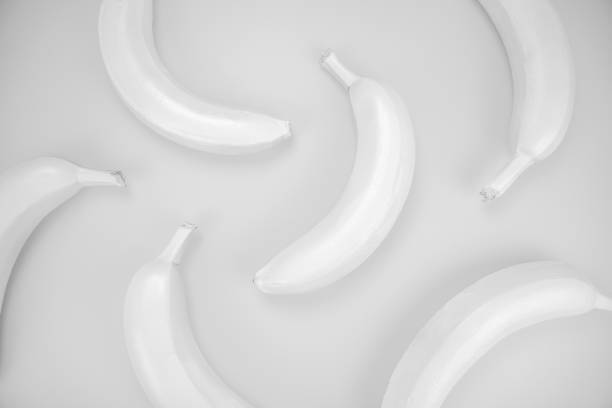 istock Abstract white banana pattern photography with white background 1313439041