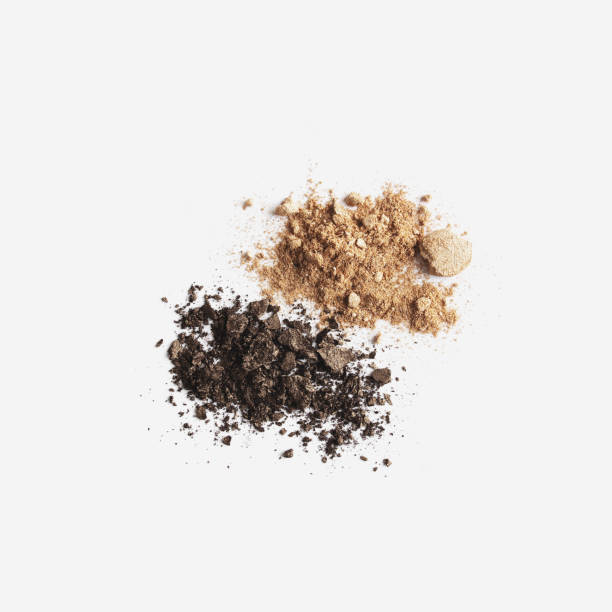 istock Isolated light and dark brown face or eye shadow on white background 1313439168