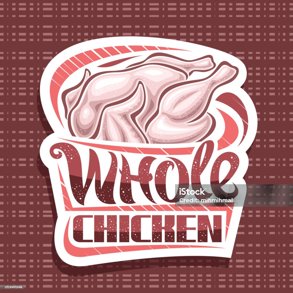 Chicken Drawing Label Vector Label For Whole Chicken Stock Illustration - Download Image Now ...
