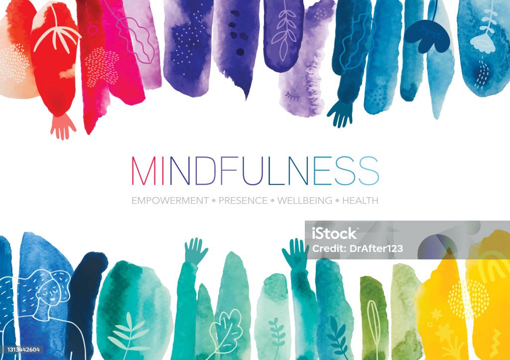 Mindfulness Watercolor Creative Abstract Fond - clipart vectoriel de Bien-être libre de droits