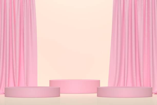 istock 3D Empty product stand, podium in front of the curtain 1313442704