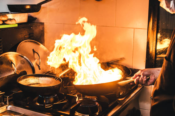 istock Preparing flame dish stock photo 1313451010