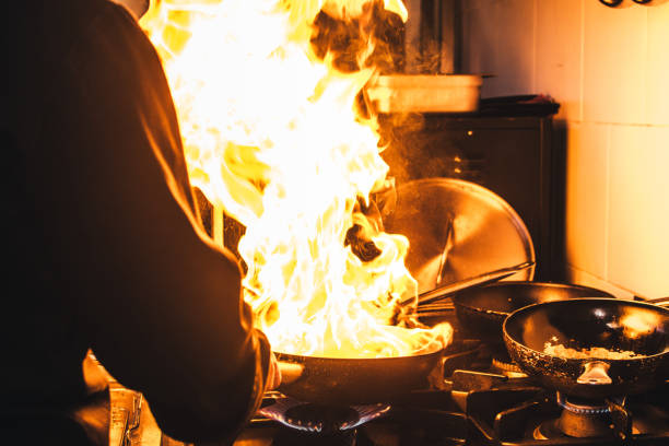 istock Preparing flame dish stock photo 1313451109