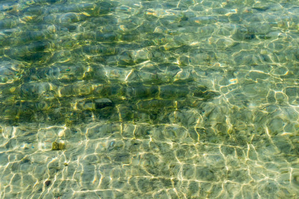 istock Shiny rippled waves on transparent water 1313455939