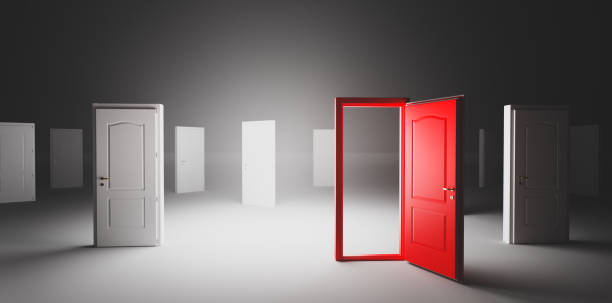 istock Choose open door. Choise and decision in life 1313456436
