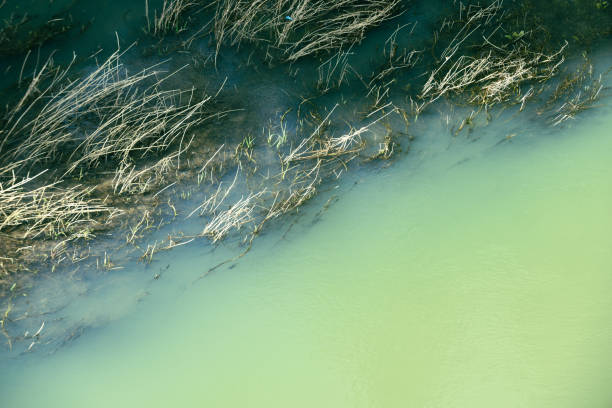 istock Water abstract from natural river water from high angle 1313456543