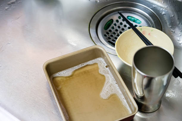 istock Dirty dishes in the sink 1313458583