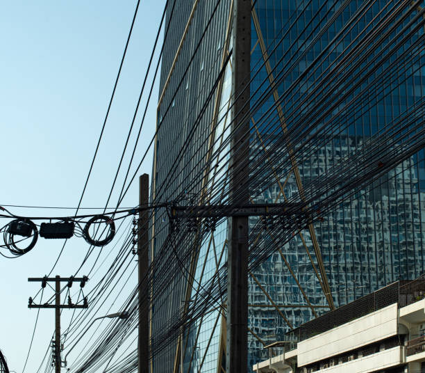 istock Unkempt electrical lines and Bangkok surroundings 1313459099