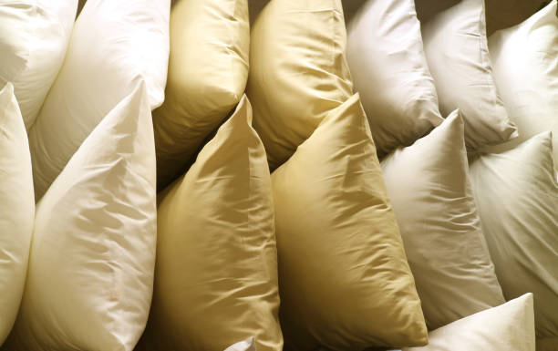 istock Rows of Classic Golden Beige Tone Pillows 1313461365
