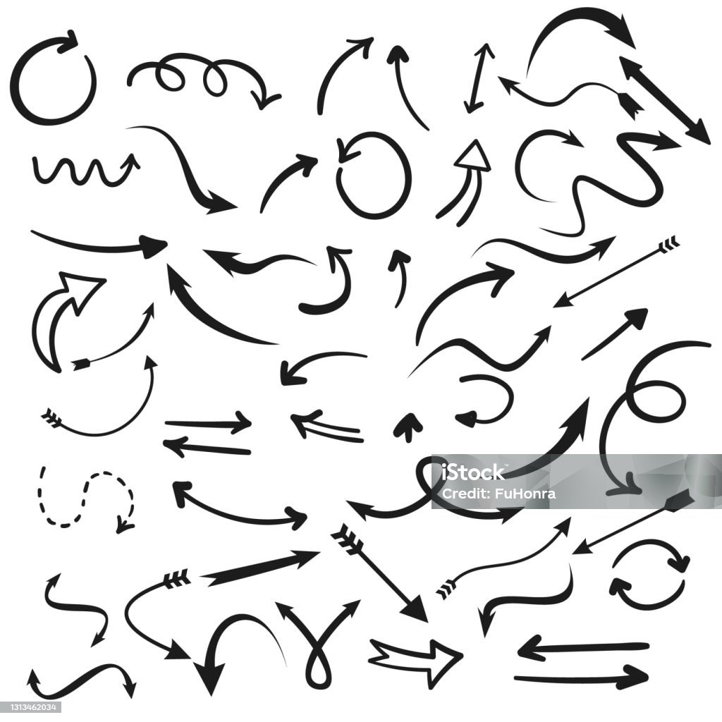 Direction Arrows Collection Vector Big Collection Of Vintage Arrows And Direction Tools Stock ...