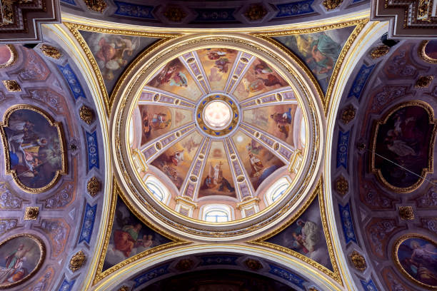 istock Vigevano, St. Ambrogio church dome, internal view. Color image 1313470102