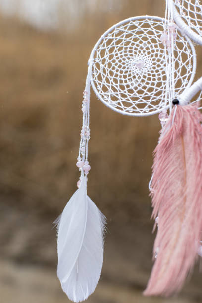 istock Handmade dream catcher with feathers threads and beads rope hanging 1313470329