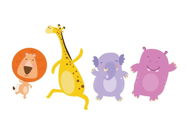 Funny Animals Cartoon Dancing Together In Studio Stock Illustration -  Download Image Now - Dancing, Giraffe, Africa - iStock