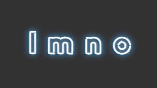 Neon l m n o symbols, broken xenon font mockup