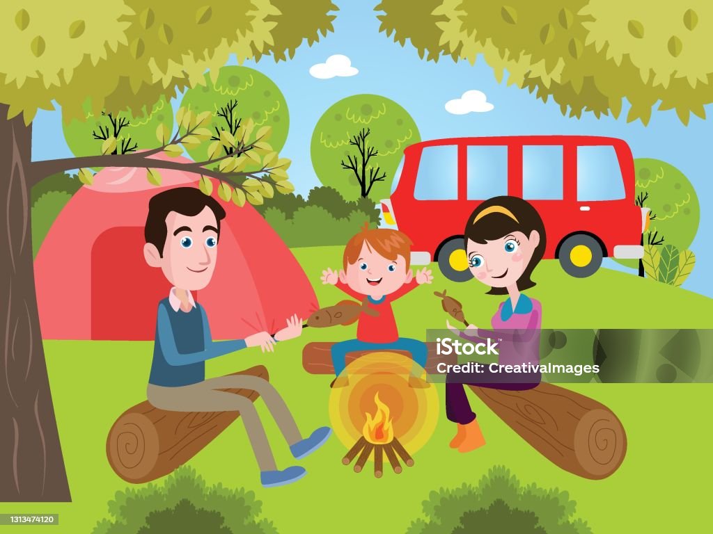 Happy Family Camping Cartoon Vector Hình minh họa Sẵn có - Tải xuống Hình  ảnh Ngay bây giờ - Gia đình, Hát, Buổi tối - Thời gian trong ngày - iStock