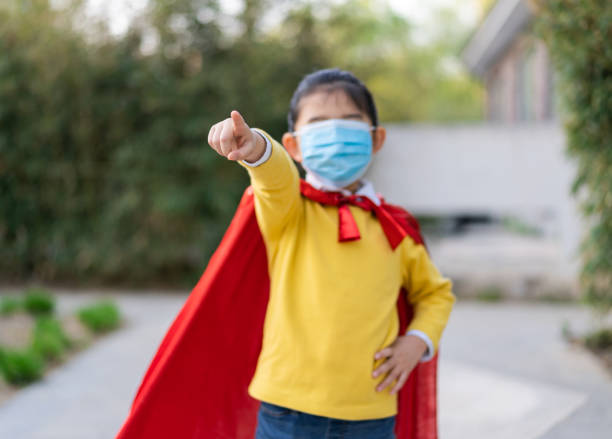 istock Mask Supergirl Make Stop Gesture 1313474159