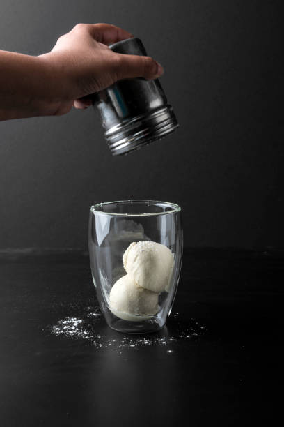 istock Vanilla Ice Cream with ground sugar in a glass 1313481227