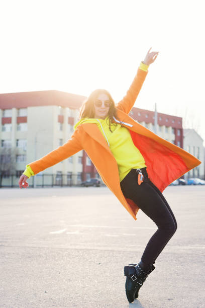 istock Hipster girl dancing 1313483289