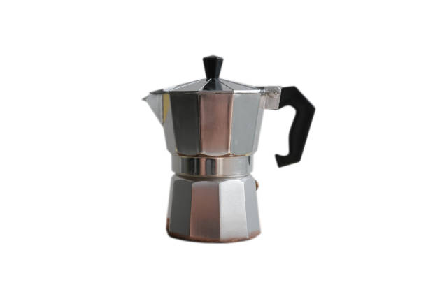istock Moka pot isolated on white background 1313484824