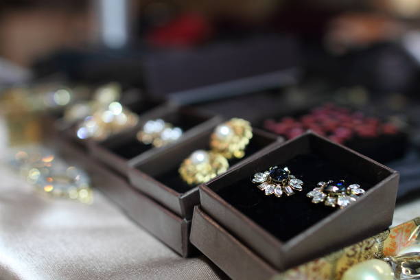 istock Put beautiful earrings on the bride's ears at the wedding 1313485139