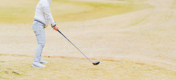 istock Japanese senior woman play golf 1313486571