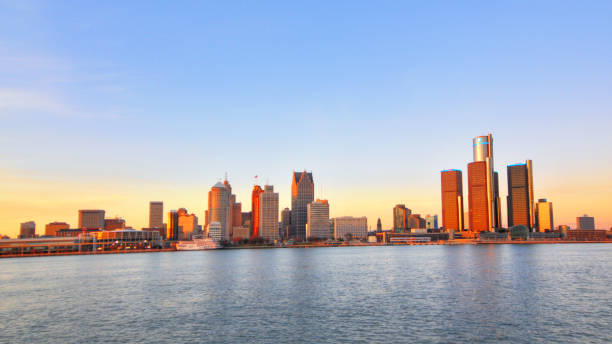 istock Detroit Skyline taken from Windsor, Canada 1313488441