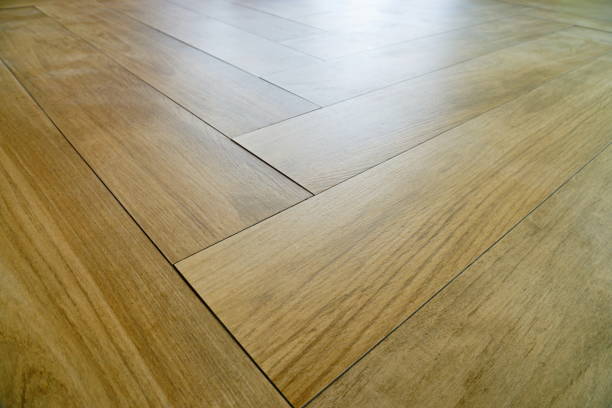 istock Empty wooden floor with stripes 1313489797