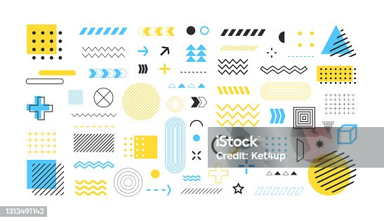 istock Set Of Geometric Shapes. Abstract design elements 1313491142