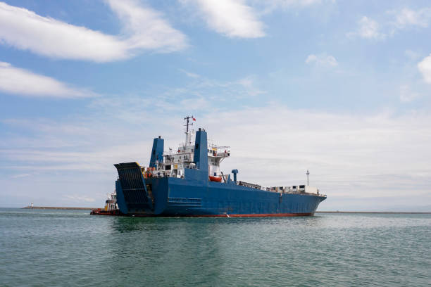 istock Ro-Ro ship approaching to the port. 1313494299
