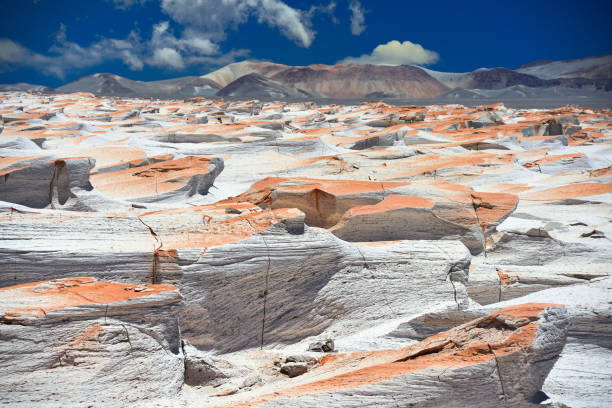 Endless waves of pumice in Argentina stock photo