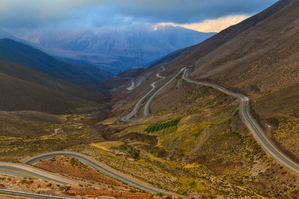 istock A vertiginous road down an Andean mountain pass 1313497210