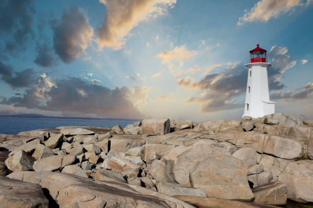 peggy es cove nova scotia - neuschottland stock-fotos und bilder