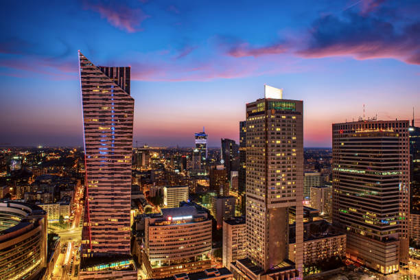 istock Night view of Warsaw 1313498054
